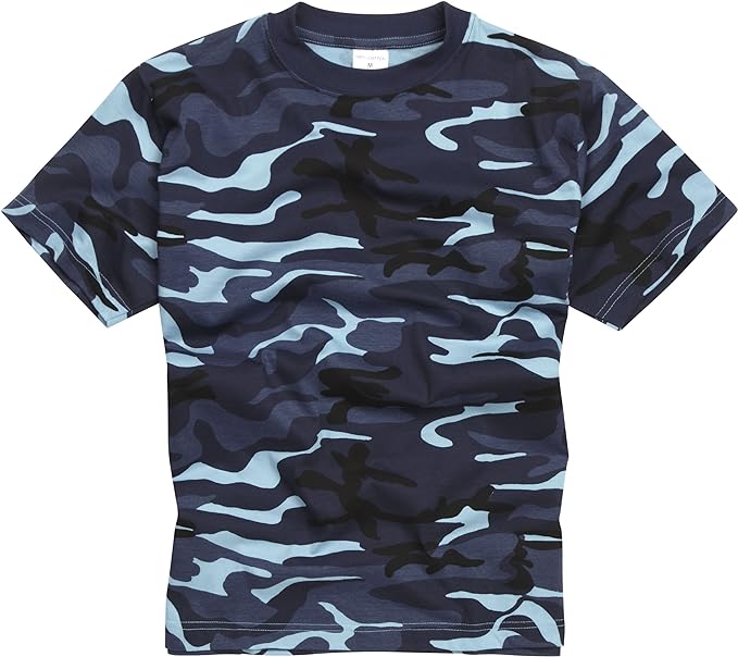 Mens Army Military Style T shirts Cotton Tee Short Sleeve Top Midnight Blue Camo