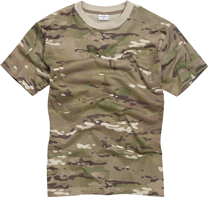 Mens Army Military Style T shirts Cotton Tee Short Sleeve Top Multi Camo MTP