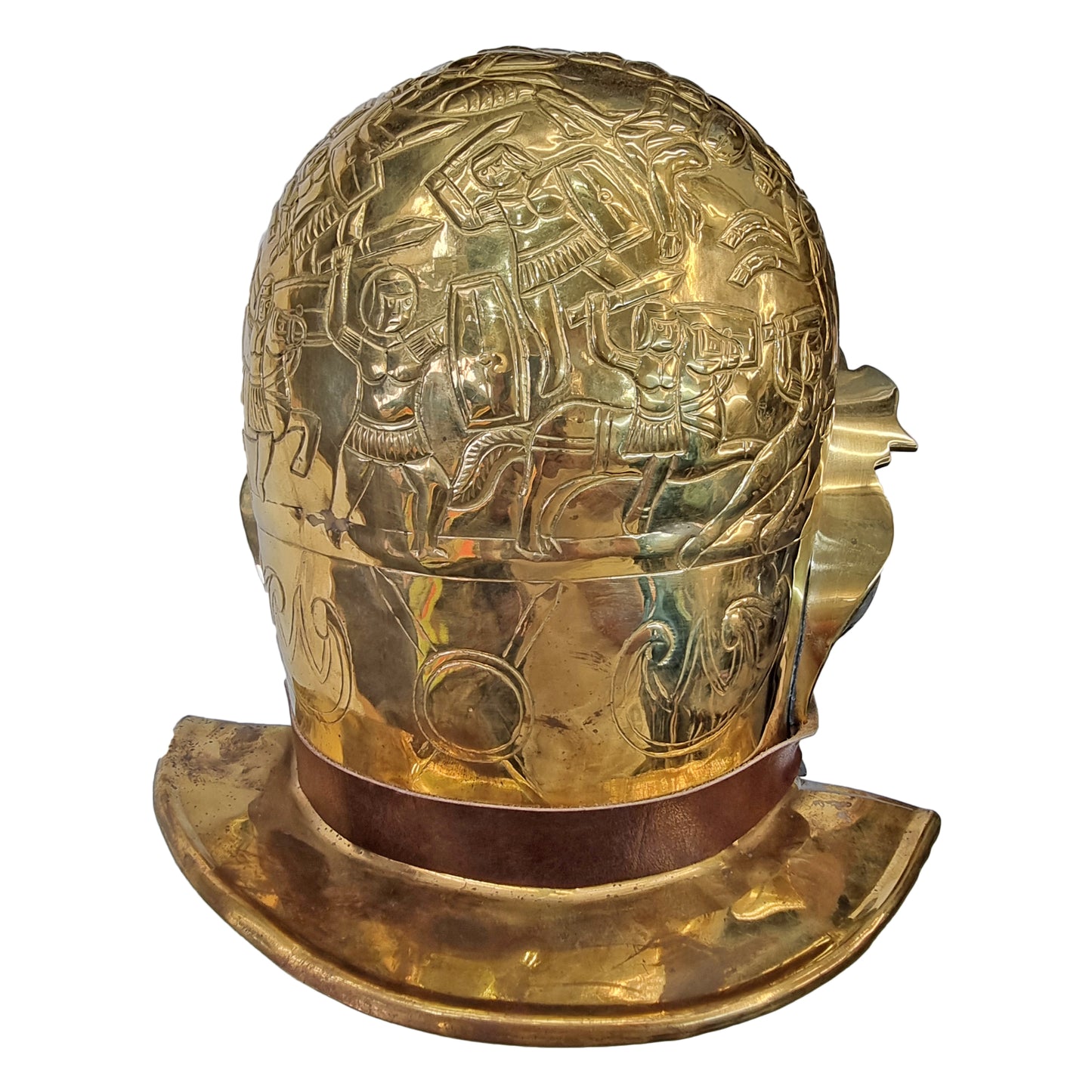 Roman Helmet Ribchester Gold Colour War Warrior Vintage Collector Face Shield