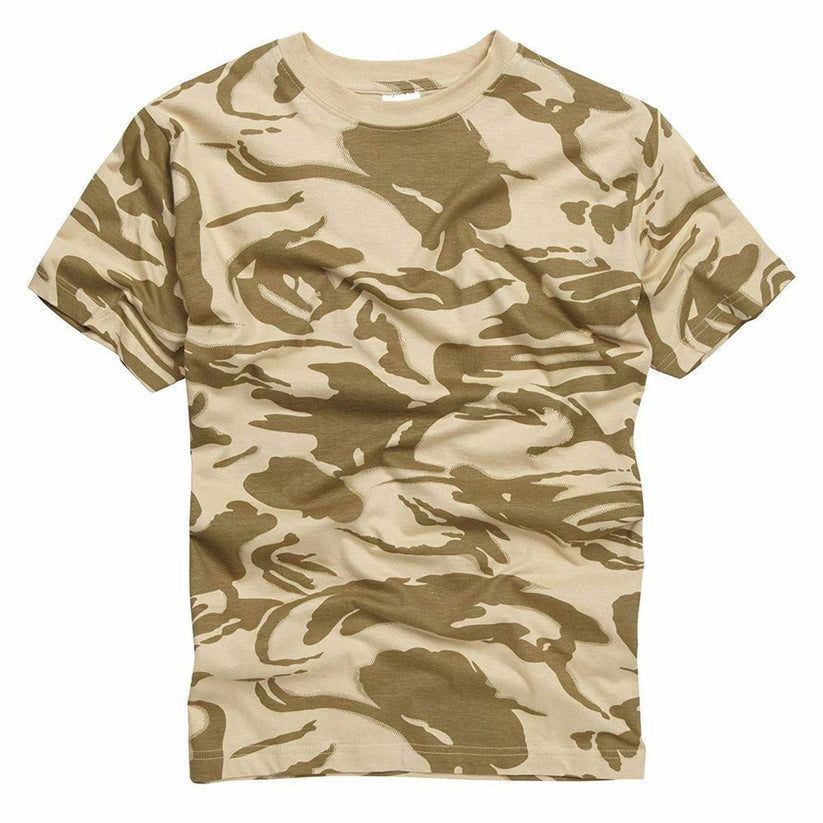 Mens Army Military Style T shirts Cotton Tee Short Sleeve Top British Desert